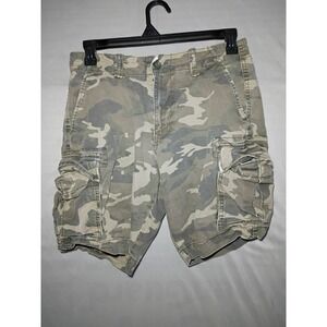 Old Navy Lived In Camo Cargo Shorts Mens 30 Woodland Camouflage Hiking Y2K Camp